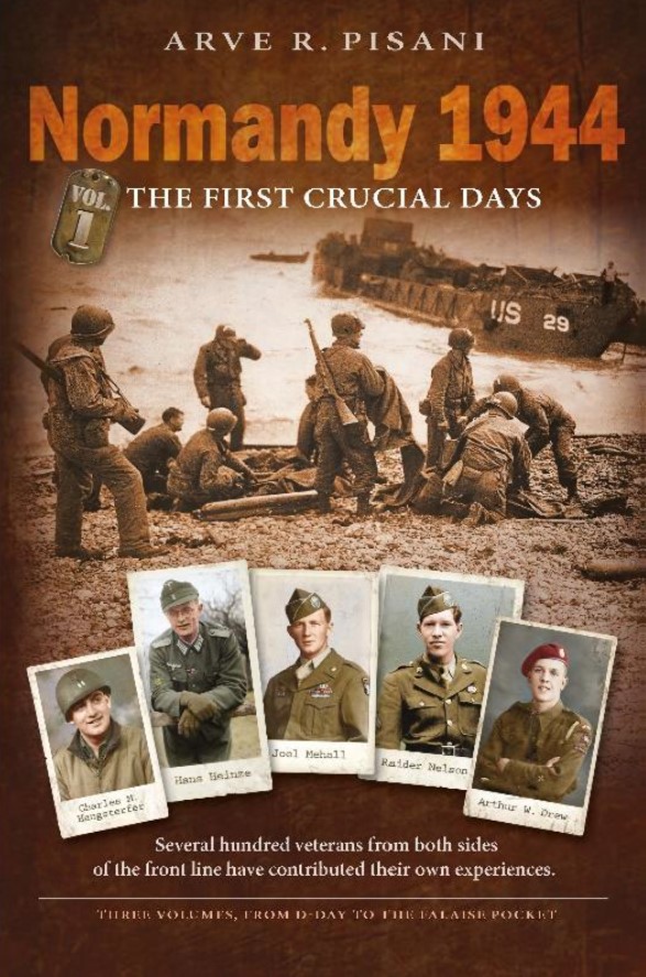 6000 feet above Cabourg, 00:11 PM, 6 June 1944:  William Giles, 6th British Airborne Division  Private William Giles was aboard a glider that had set course for the bridge over the Caen channel. Beneath him, the eighteen-year-old soldier watched the glistening waters of two parallel rivers meander slowly towards the sea, illuminated by the light of a full moon. The scene below was calm and quiet.  Above Cotentin-Peninsula, 01:40 PM, 6 June 1944:  Raider Nelson, 82nd US Airborne Division  Seated in another plane, heading for Normandy, was PFC Raider Nelson. He had hoped the invasion would be focused on Norway. He had been born in Oslo in 1921 and had emigrated to the United States with his parents when he was four years old. Omaha Beach, 06:10 PM, 6 June 1944:  Leutenant Hans Heinze, 352nd German Infantry Division  A few hundred meters west of WN 62, 21-year-old Hans Heinze curled up in a trench. The noise from exploding bombs and grenades was almost unbearable.  Gold Beach, 06:10 PM, 6 June 1944:  PFC William Charles Hawkins, 79th British Armoured Division  The water came rushing into the tank, cold and frightening. Through the muddy water, Hawkins and the others fought desperately to save themselves in time.